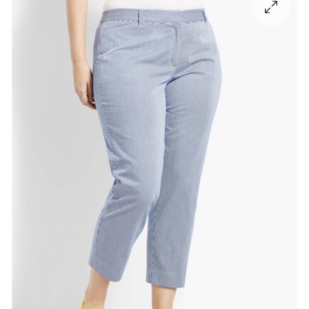Talbots crop curvy pinstripe pants sz 12P *F - Picture 2 of 7